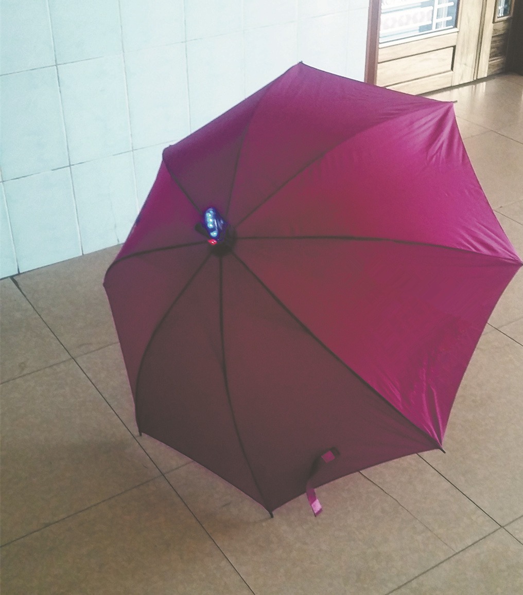 科创园地警示照明雨伞让出行更安全(图1)