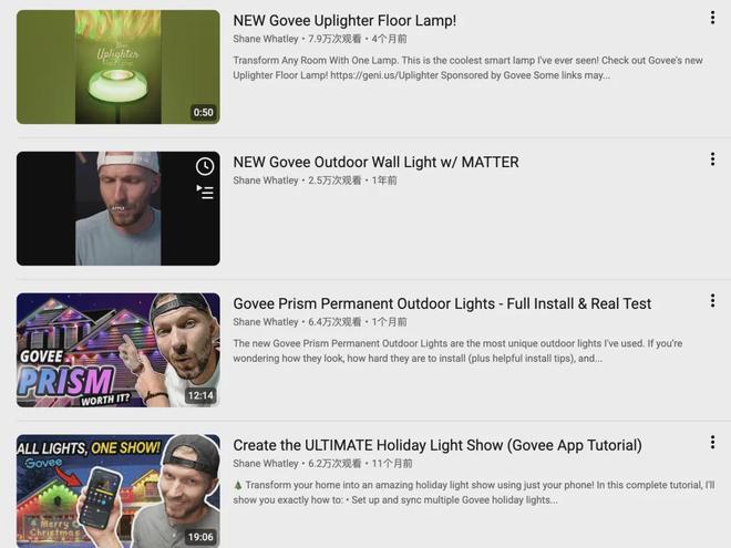 盘点头部智能灯带出海品牌Govee、Lepro合作过的高ROI红人(图4)