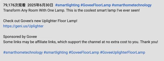 盘点头部智能灯带出海品牌Govee、Lepro合作过的高ROI红人(图8)