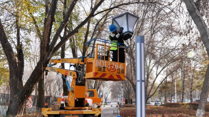 节能又亮堂！奎屯改造400余盏步道灯筑牢夜间出行安全网(图1)
