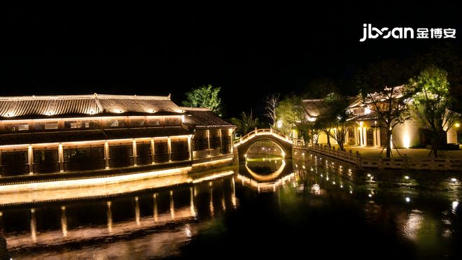 古风文旅亮化典范：金博安灯具点亮东晋水城建筑夜景亮化照明(图1)